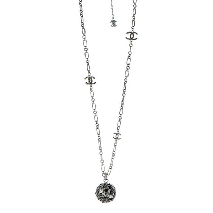 Chanel Ruthenium Crystal Ball CC Necklace Black 1 of 6