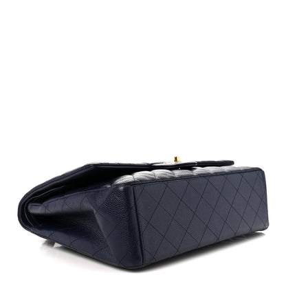 Chanel Caviar Quilted Maxi Double Flap Navy Blue 4 of 11