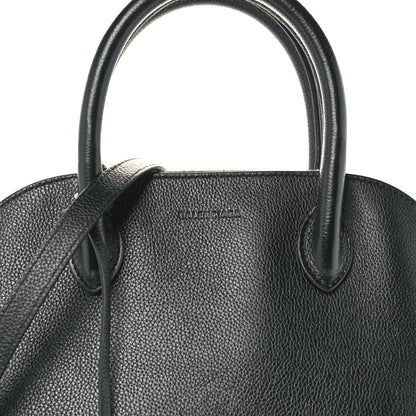 Balenciaga Grained Calfskin Logo S Ville Top Handle Bag Black White 8 of 10