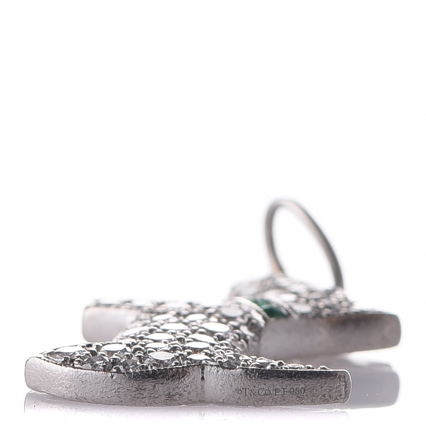 Platinum Diamond Emerald Scottie Dog Charm