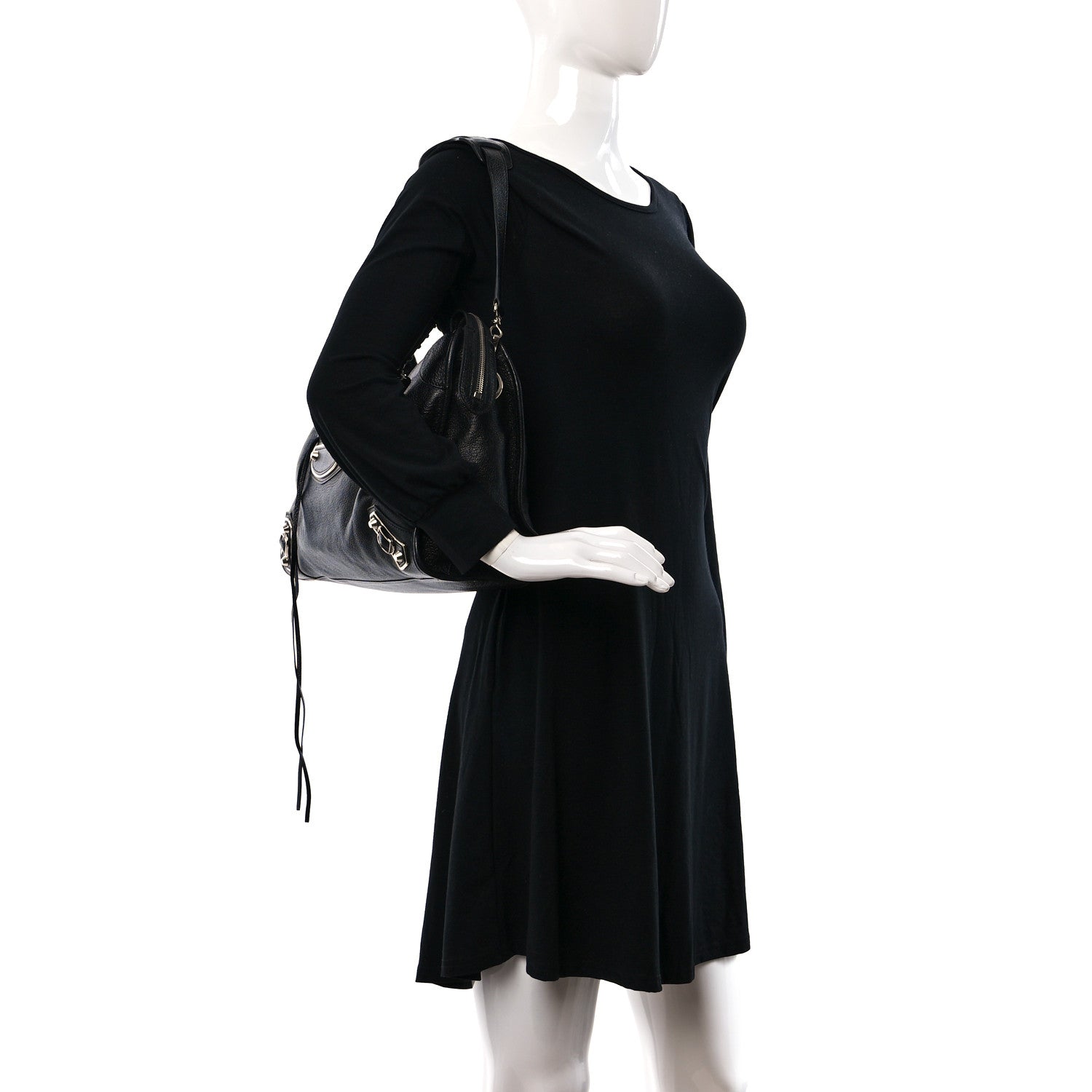 Balenciaga Chevre Silver Metallic Edge Hardware City Black 2 of 8
