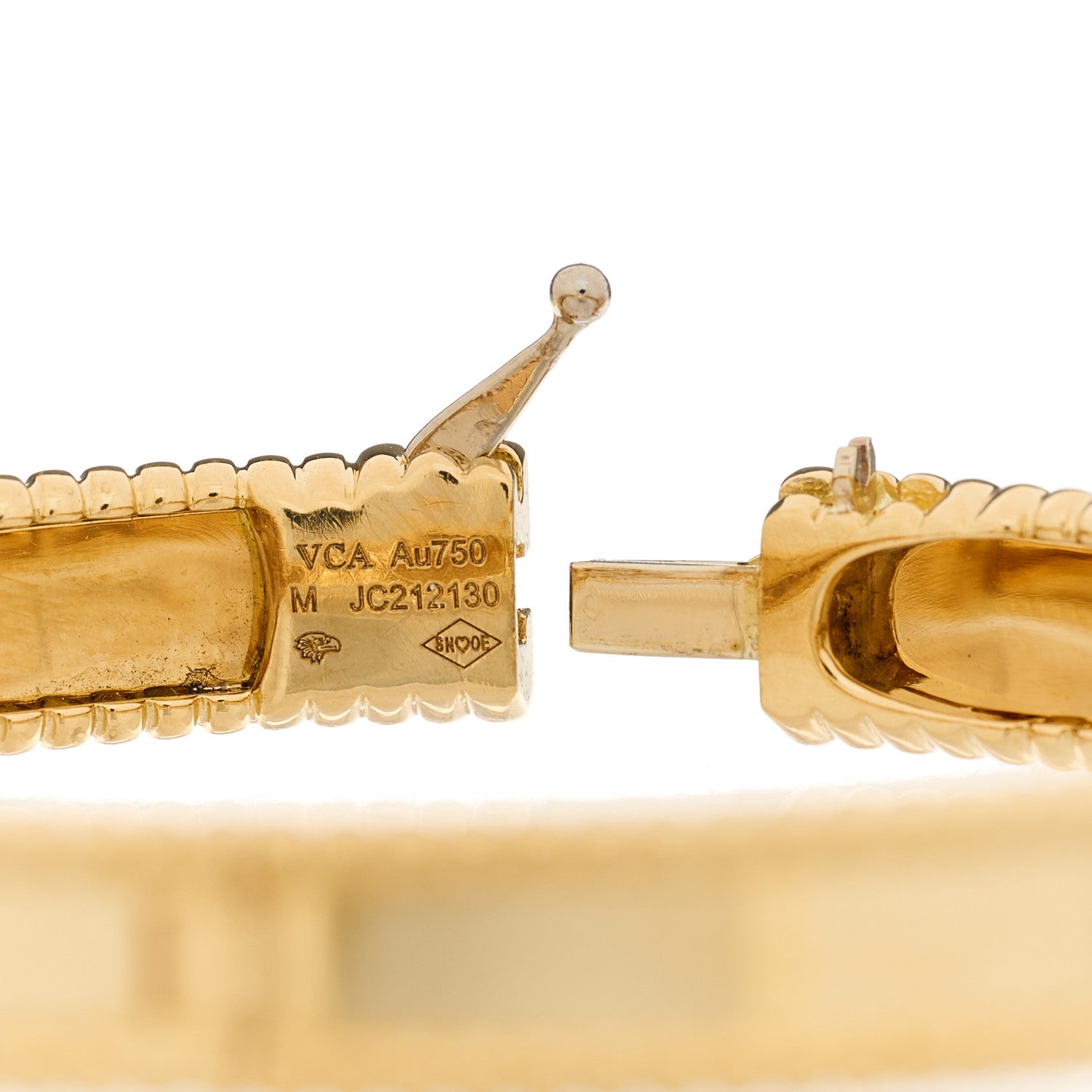 Van Cleef & Arpels 18K Yellow Gold Perlee Signature Bangle Bracelet M 3 of 4