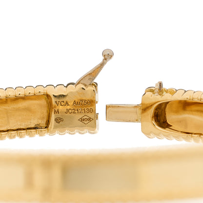 Van Cleef & Arpels 18K Yellow Gold Perlee Signature Bangle Bracelet M 3 of 4