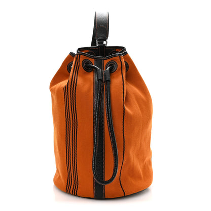 Hermes Toile Buffle Skipper Recif MM Backpack Potamos Orange Black 1 of 9