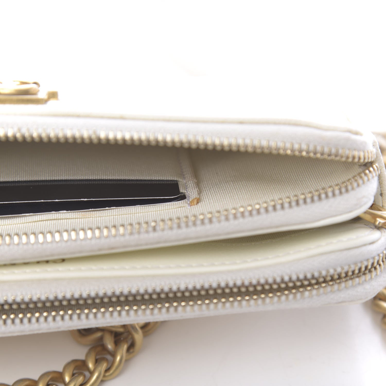Chanel Caviar Quilted Small Boy Clutch With Chain White 13 of 16