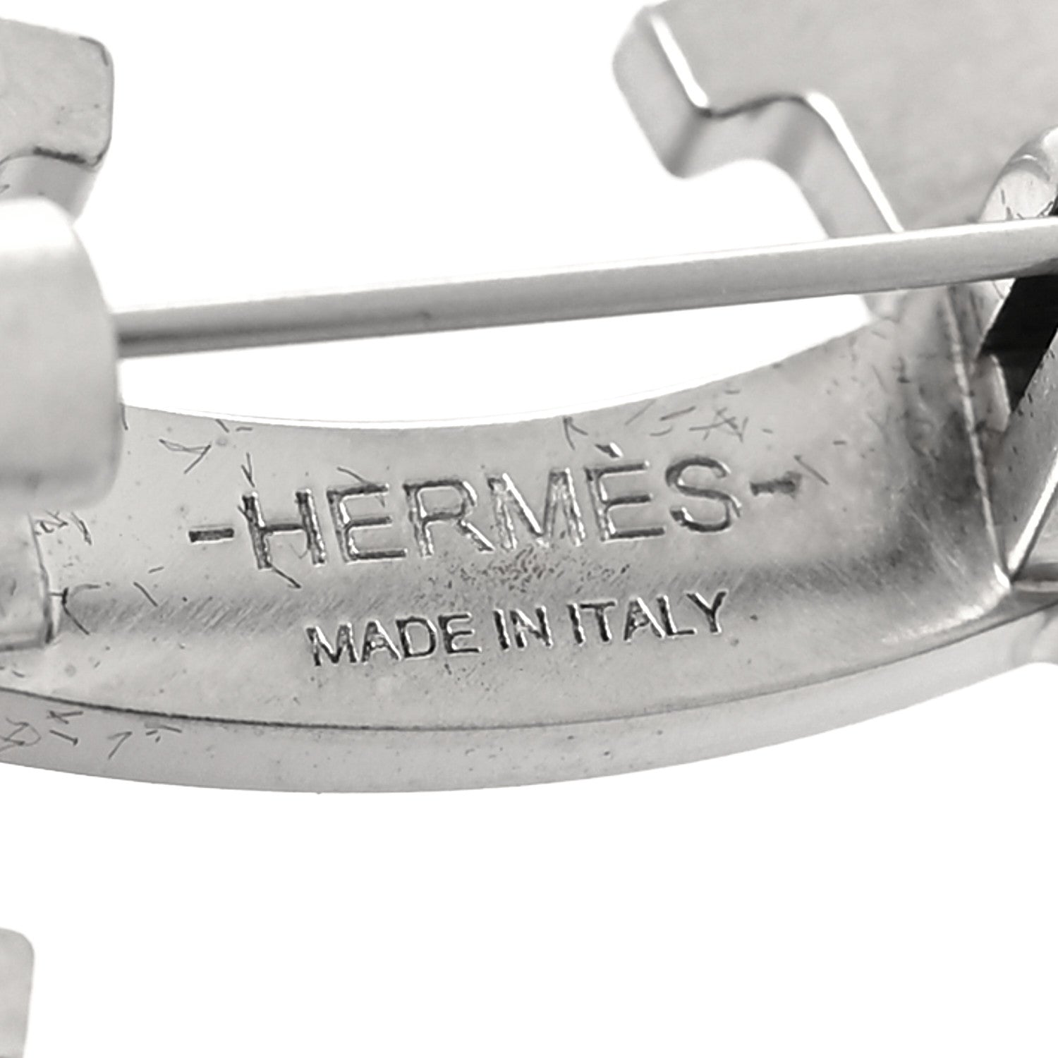 Hermes Palladium Smile H Brooch 3 of 3