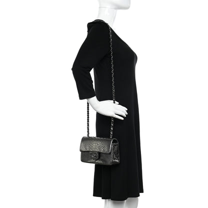 Chanel Snakeskin Mini Rectangular Flap Grey 2 of 12