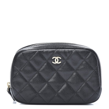 Chanel Caviar Quilted Small Curvy Pouch Cosmetic Case Black 1 of 8