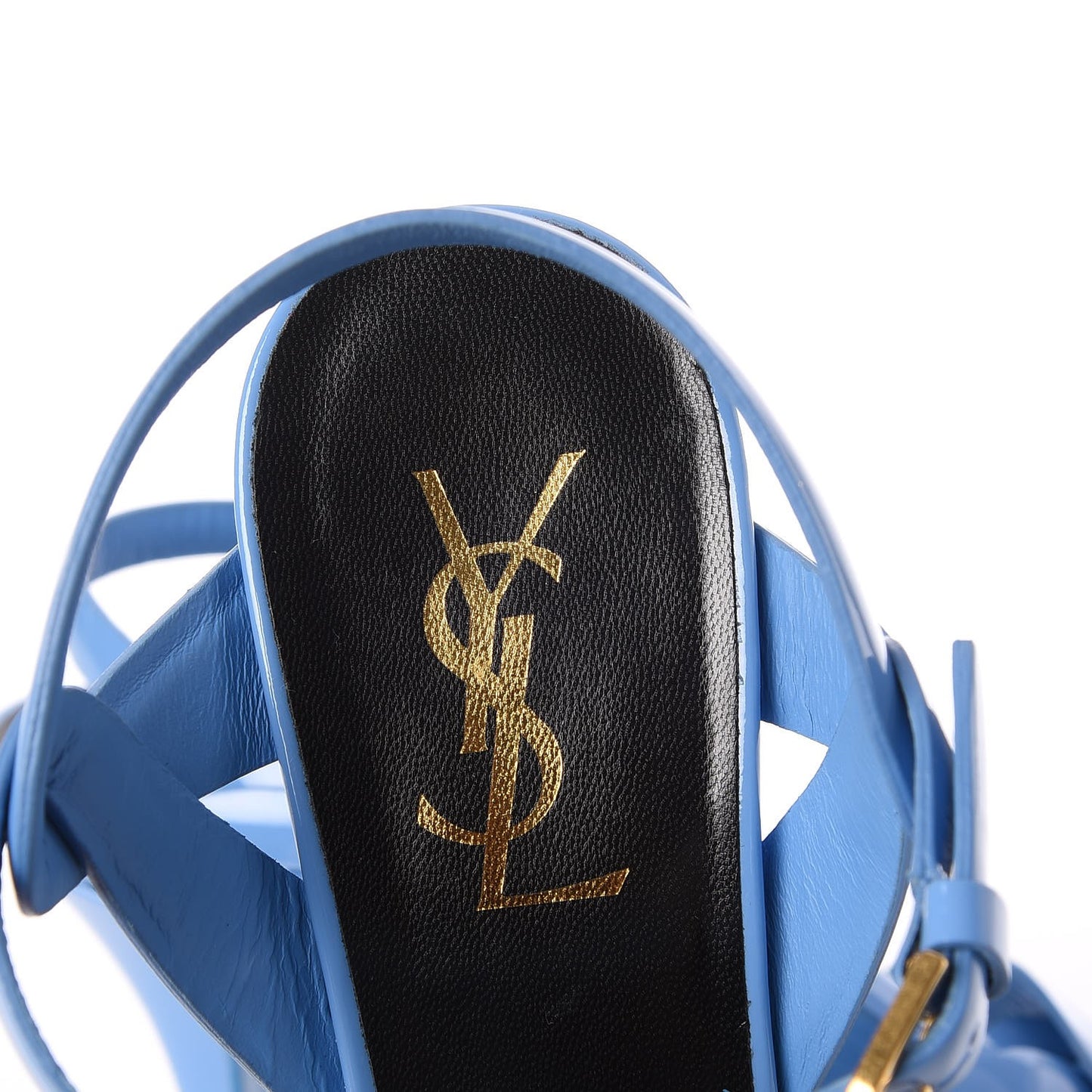 Vitello Vernice Tribute 75 Platform Sandals 38 Blue Clair