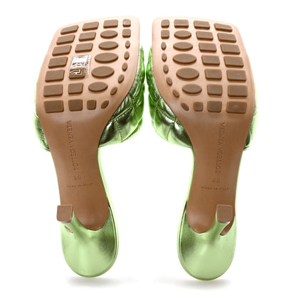 Bottega Veneta Metallic Nappa Reflection Matelasse Padded Mule Sandals 39 Pistachio 6 of 8
