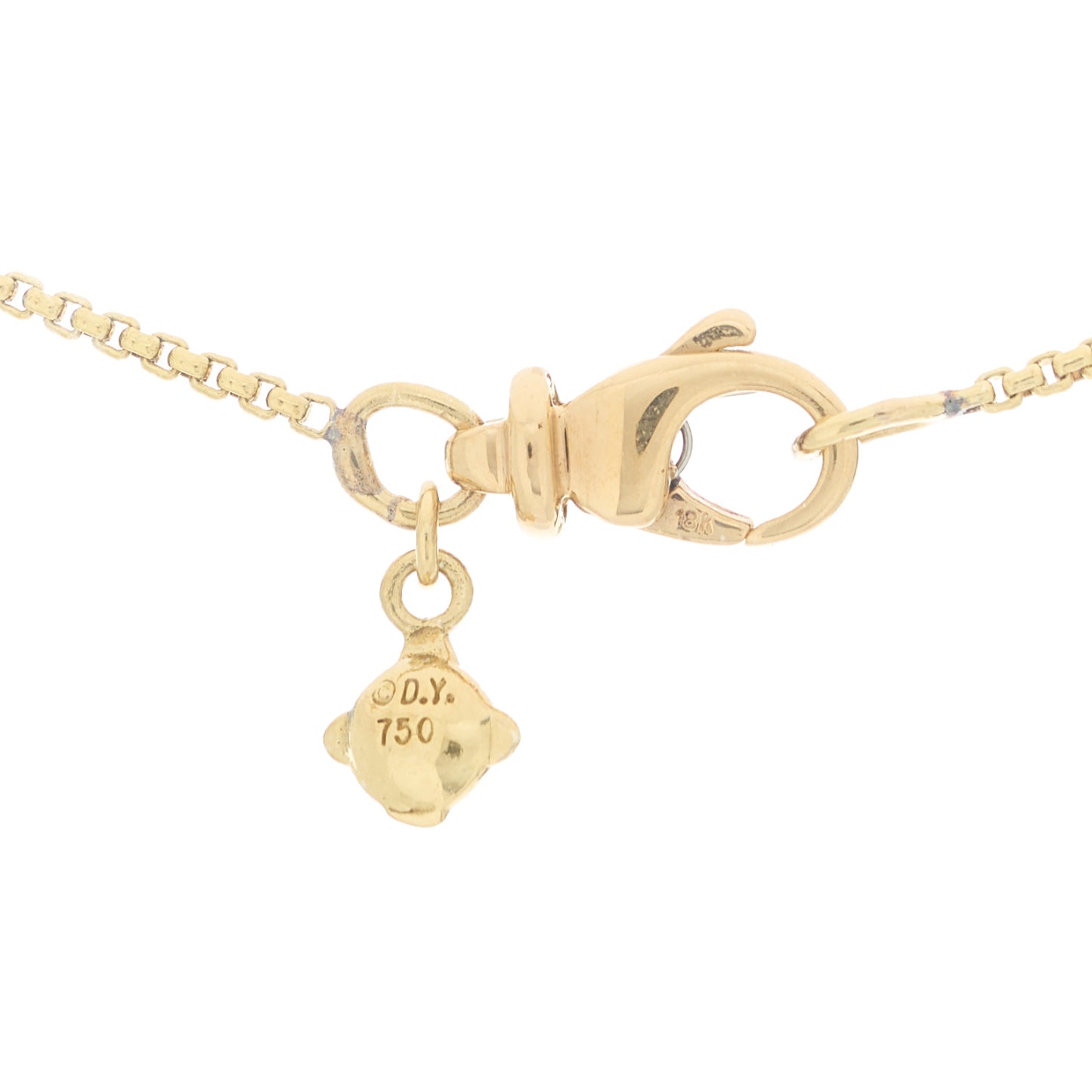 18K Yellow Gold Diamond Open Heart Cable Pendant Necklace