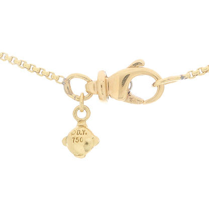 David Yurman 18K Yellow Gold Diamond Open Heart Cable Pendant Necklace 4 of 6