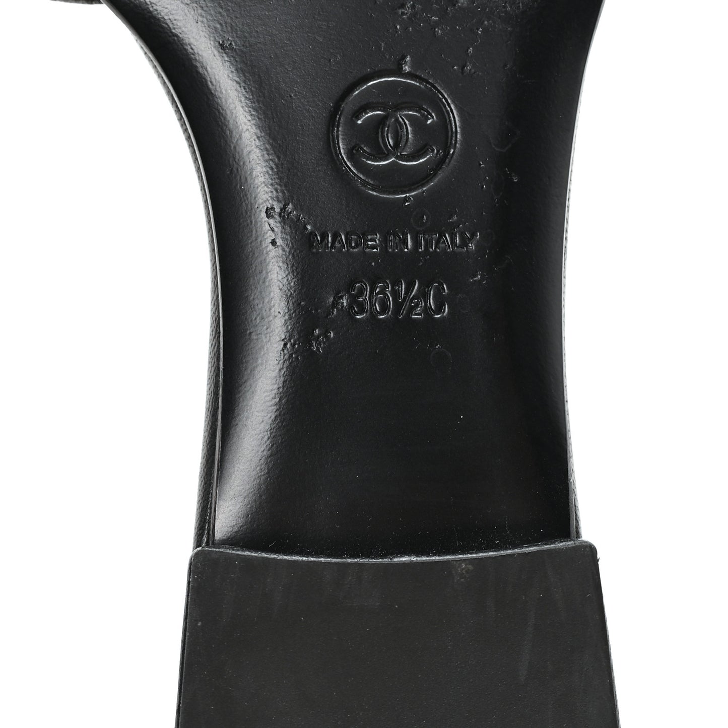 Lambskin CC Turnlock Mules 36.5 Black