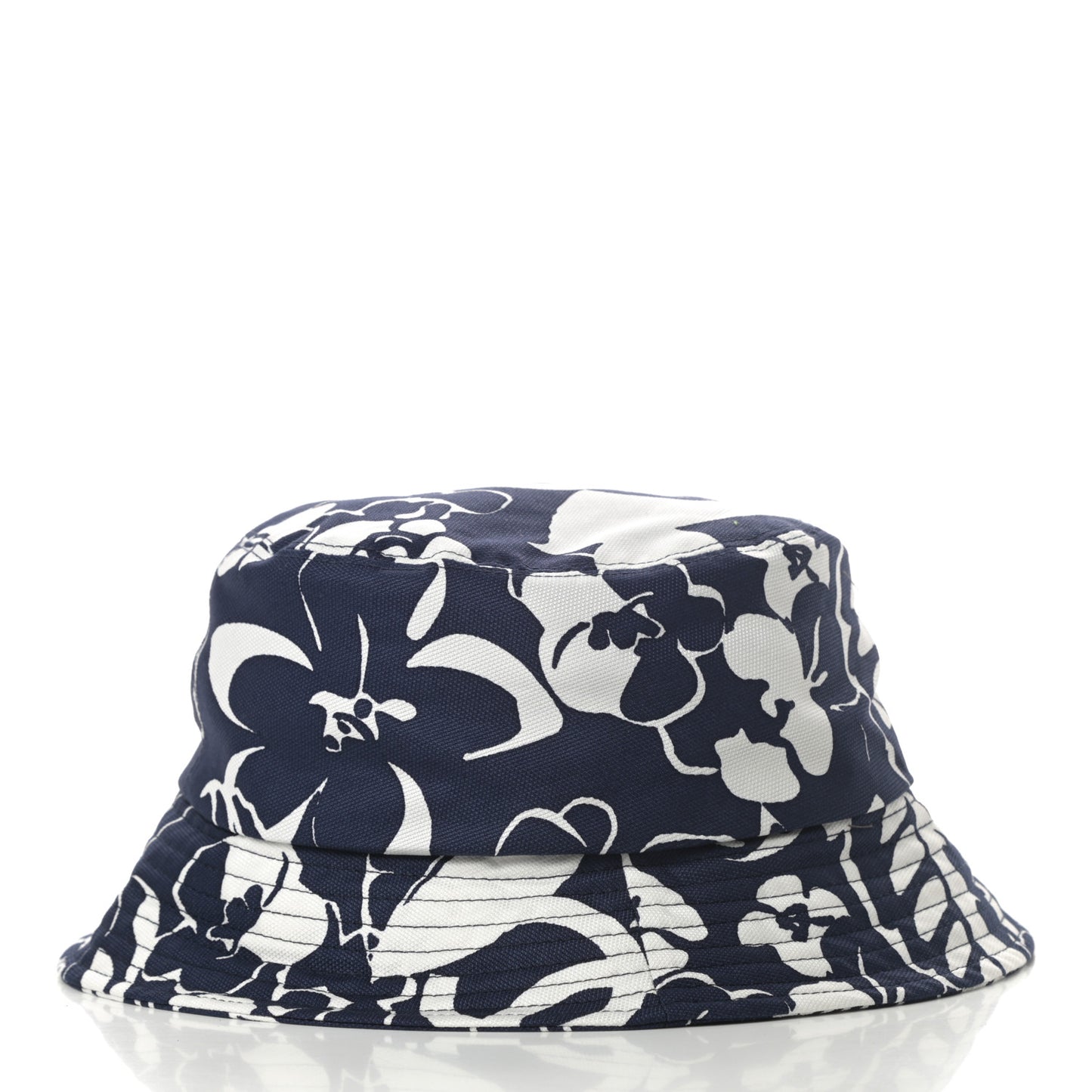 Cotton Canvas Bucket Hat M Navy Ivory
