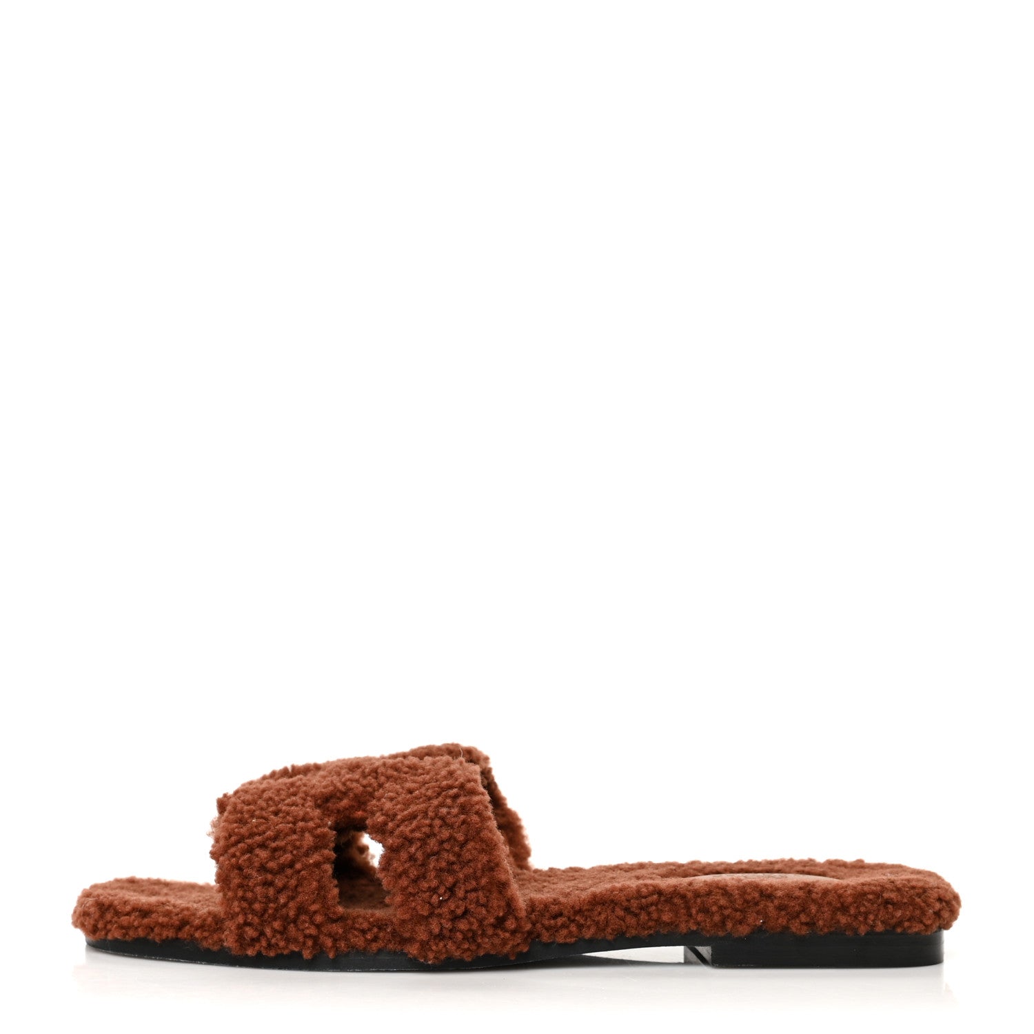 Hermes Woolskin Oran Sandals 40 Cognac 1 of 7