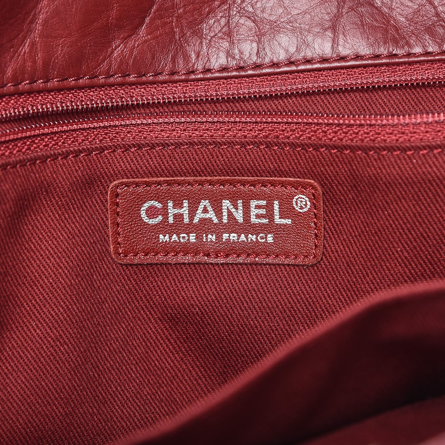 Aged Calfskin Small Shopping In Moscow Tote Burgundy