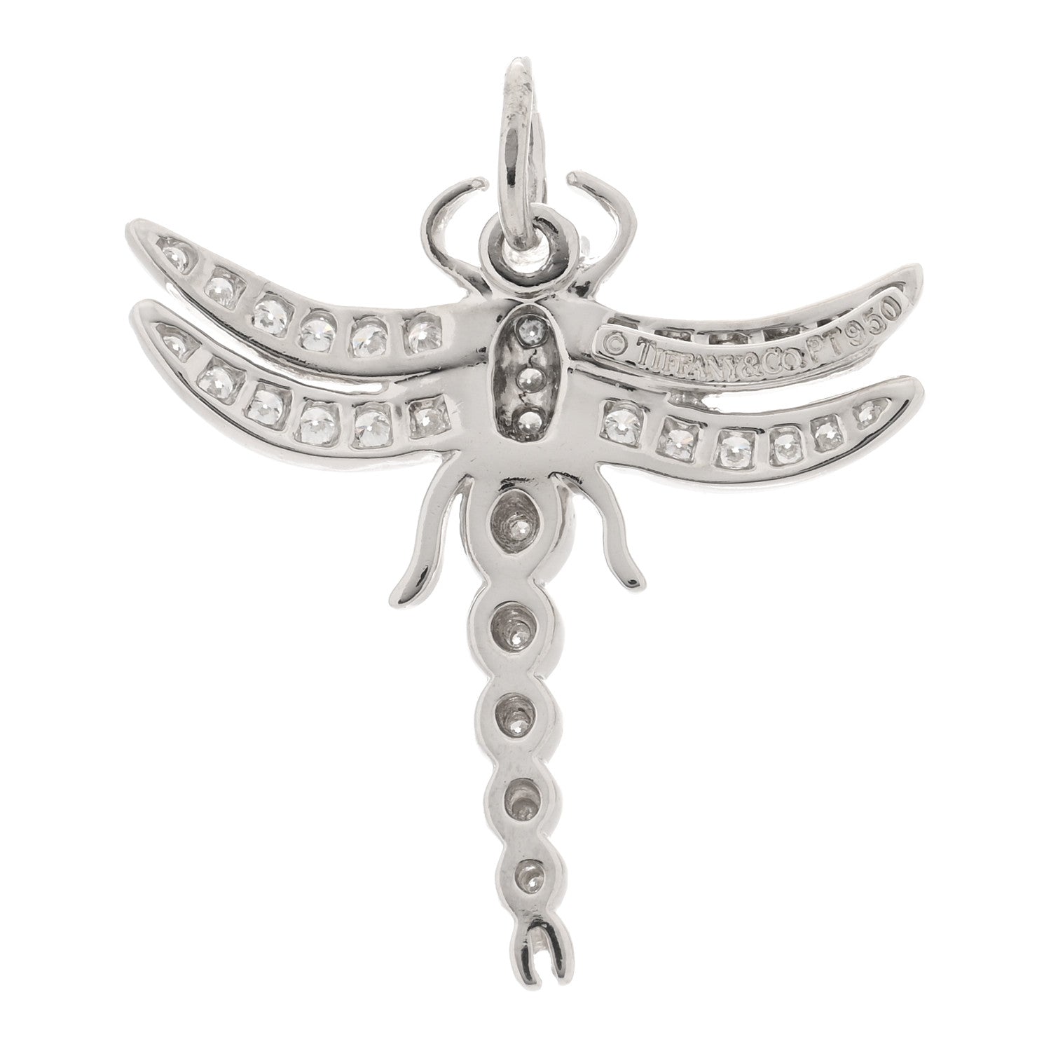 Tiffany Platinum Diamond Dragonfly Pendant 3 of 4