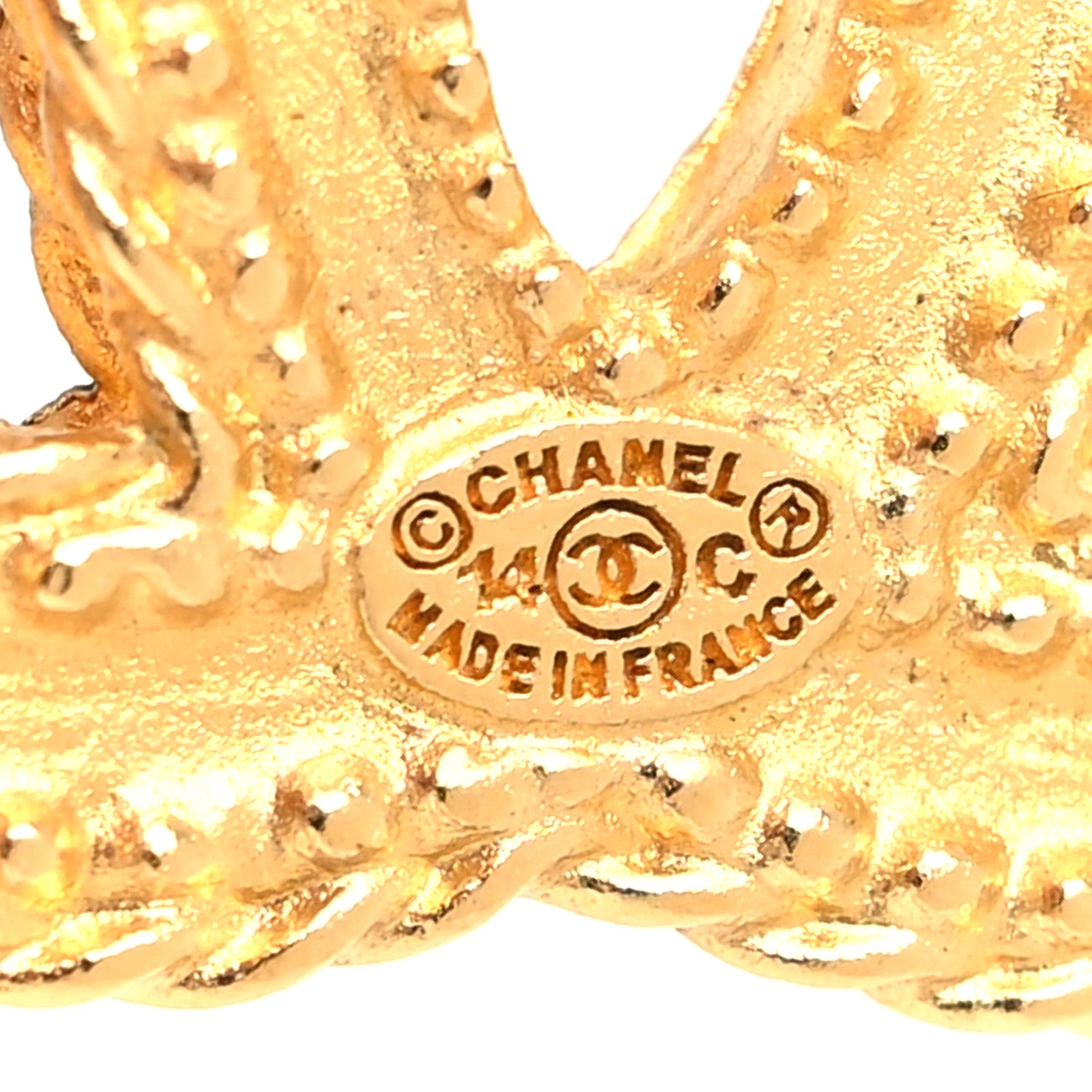 Chanel CC Drop Earrings Matte Gold 4 of 4