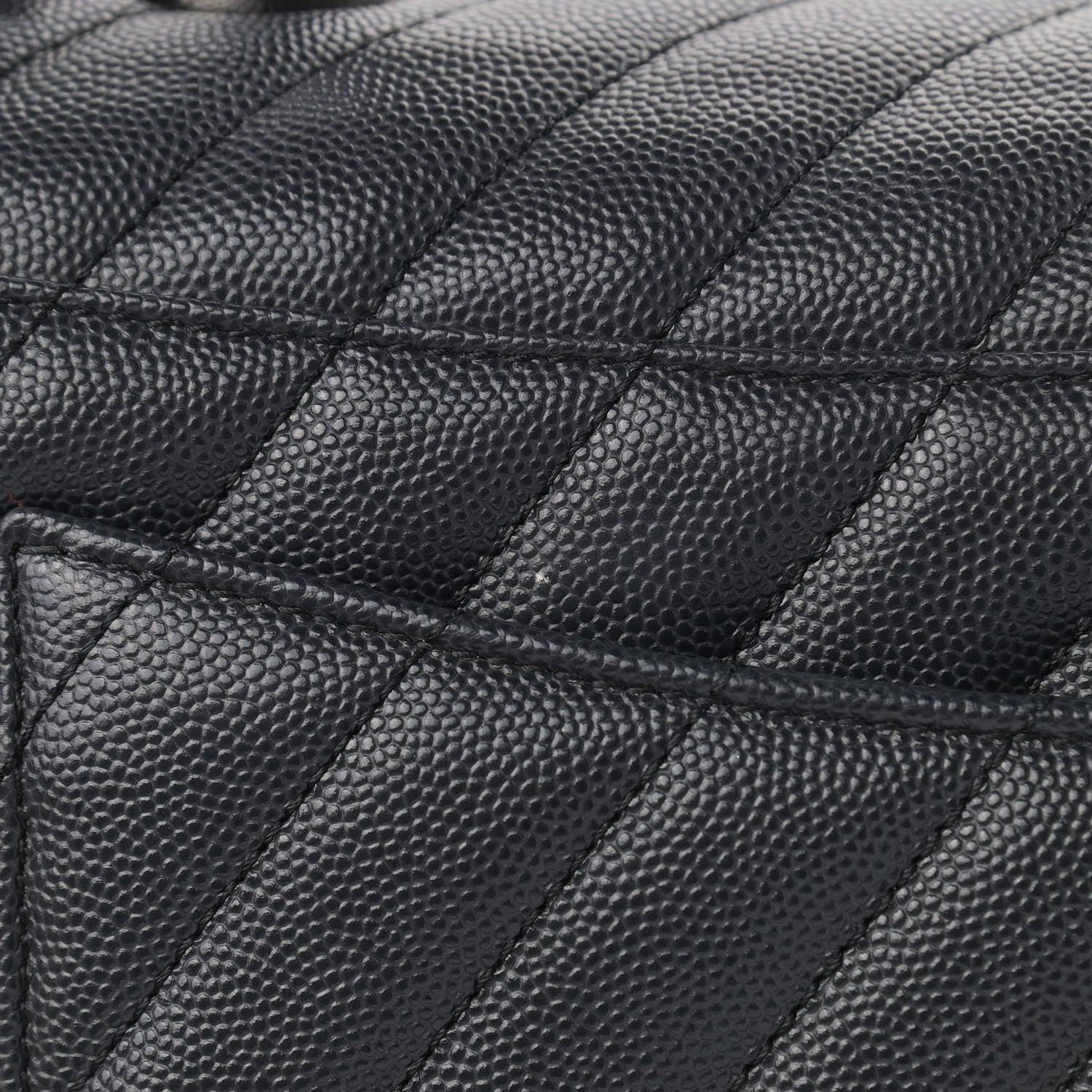 Chanel Caviar Chevron Quilted Medium Coco Handle Flap Dark Grey 12 of 15