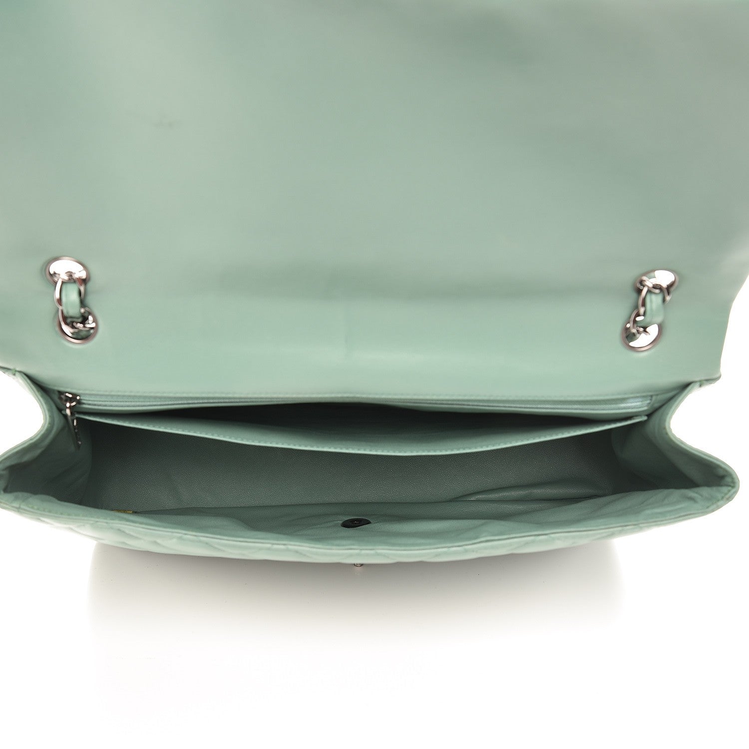 Chanel Lambskin Quilted Maxi Single Flap Green 7 of 11