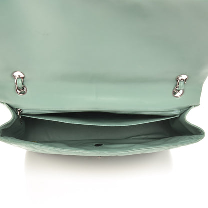 Chanel Lambskin Quilted Maxi Single Flap Green 7 of 11
