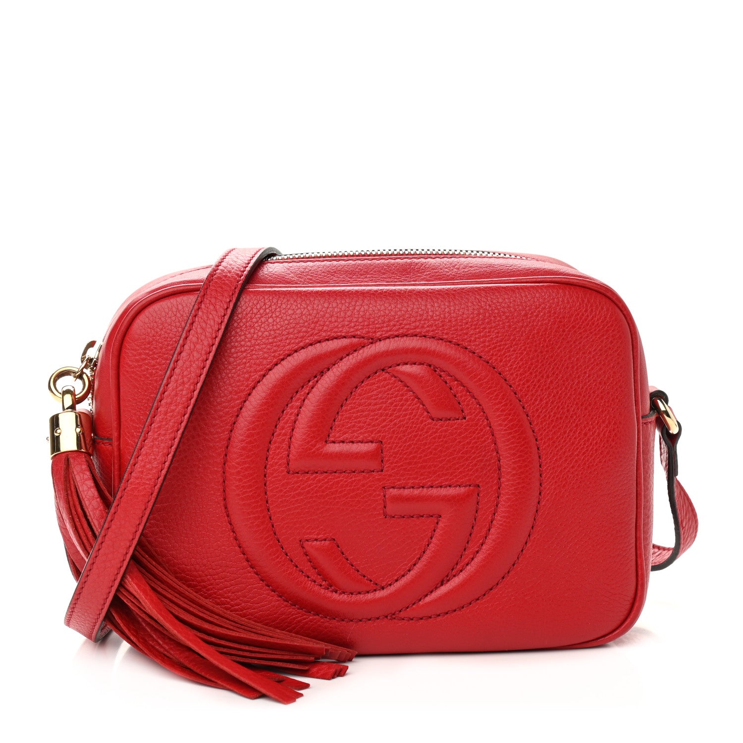Gucci Pebbled Calfskin Small Soho Disco Bag Tabasco Red 1 of 9