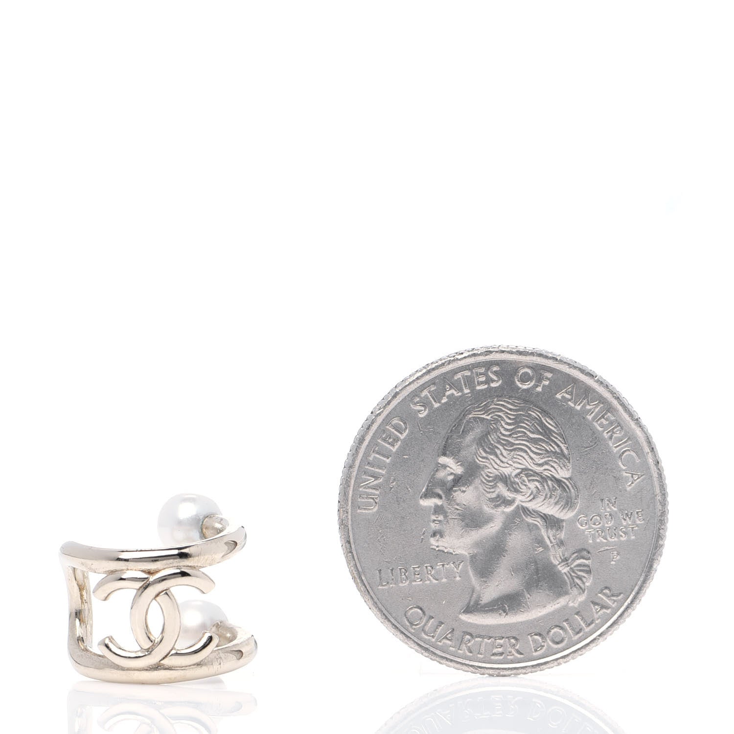 Chanel Pearl CC Single Ear Cuff Gold 2 of 6