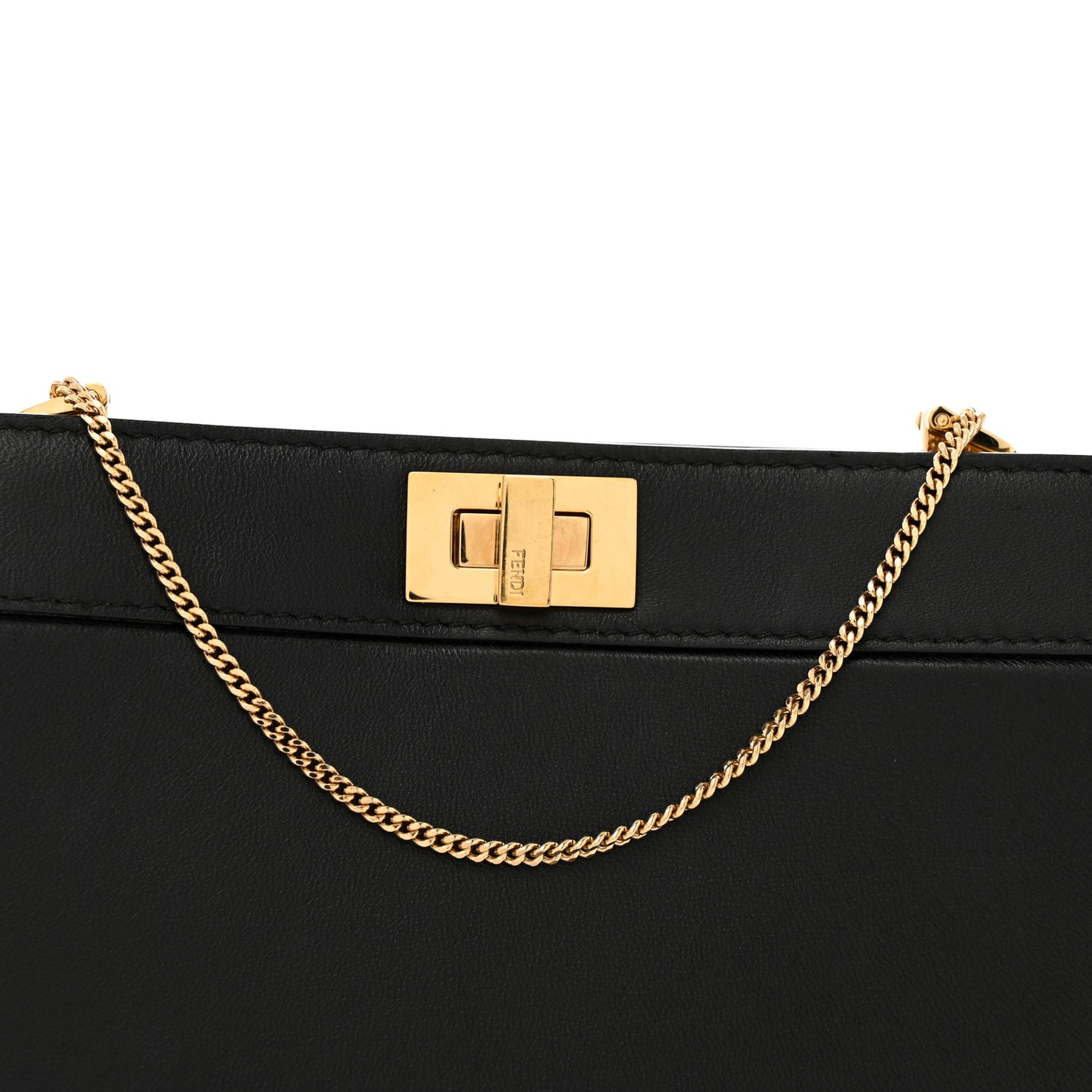 Nappa Small Peekaboo I SEE U East West Chain Satchel Black
