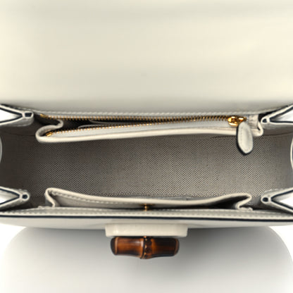 Gucci Boarded Dyana Lux Calfskin Web Small Bamboo 1947 Top Handle Bag Mystic White 5 of 10