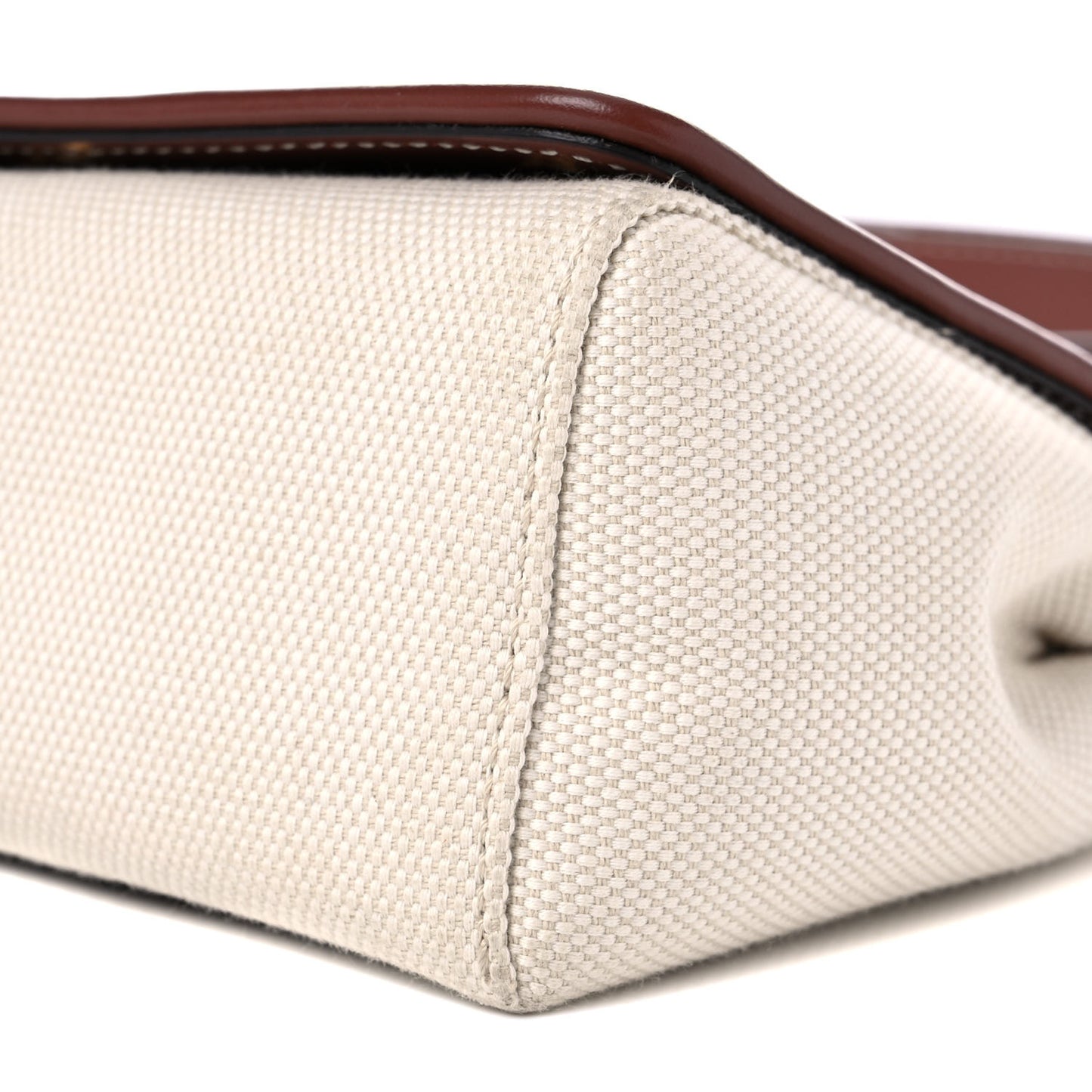 Calfskin Canvas Horseferry Print Hackberry Crossbody Bag Natural Tan