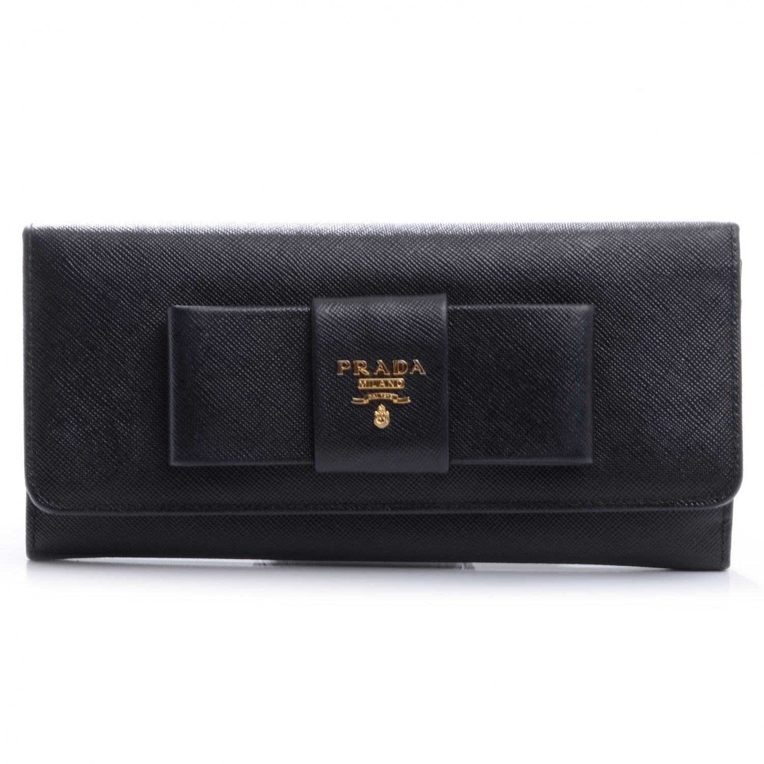 Prada Saffiano Bow Wallet Nero Black 1 of 8