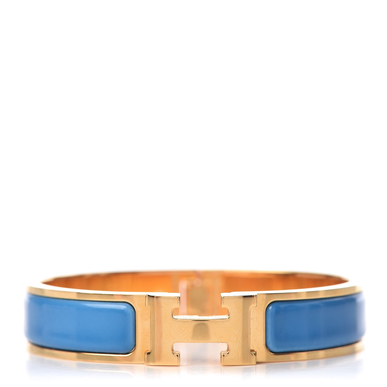Hermes Enamel Narrow Clic Clac H Bracelet PM Bleu Azure 1 of 4