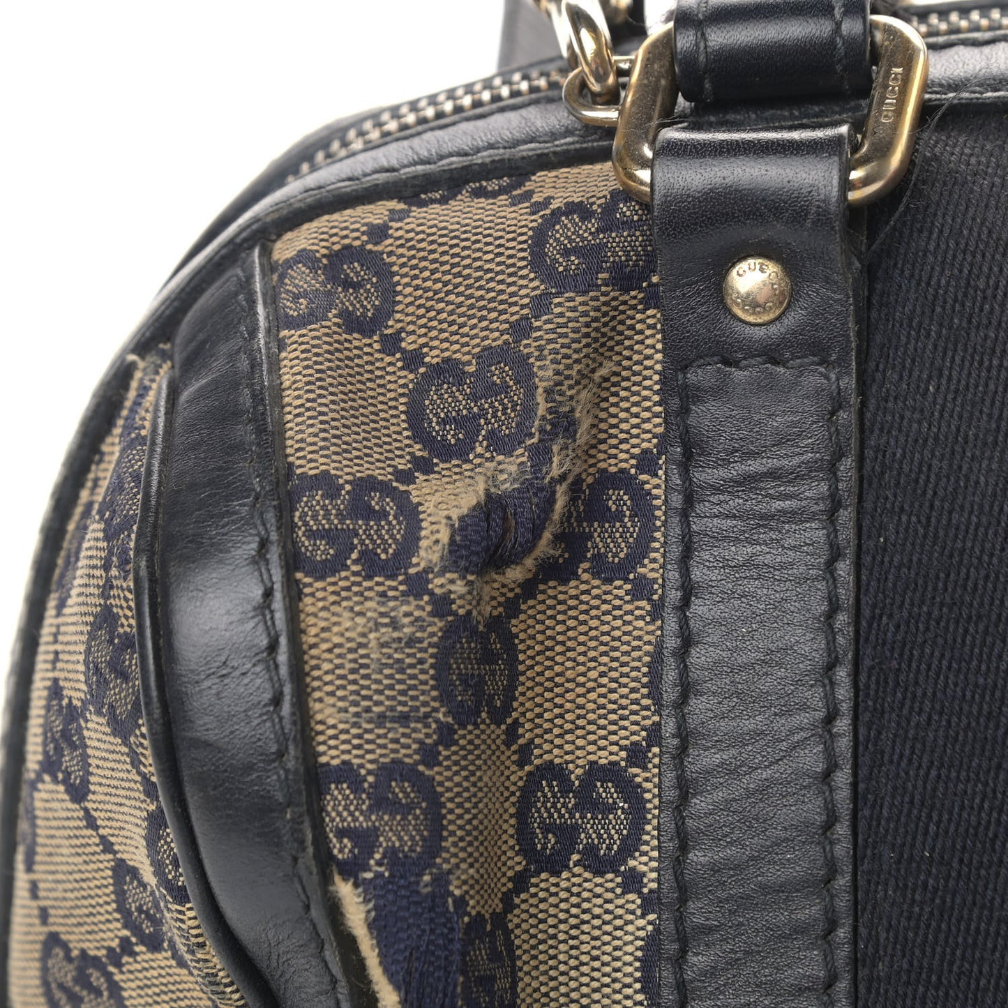 Monogram Vintage Web Small Boston Navy