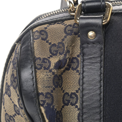 Gucci Monogram Vintage Web Small Boston Navy 9 of 11