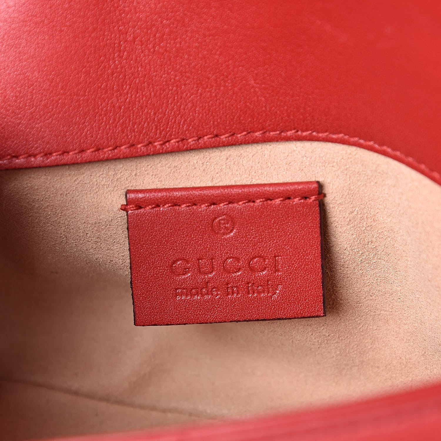 Gucci Calfskin Matelasse Super Mini GG Marmont Shoulder Bag Hibiscus Red 6 of 11