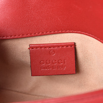 Gucci Calfskin Matelasse Super Mini GG Marmont Shoulder Bag Hibiscus Red 6 of 11