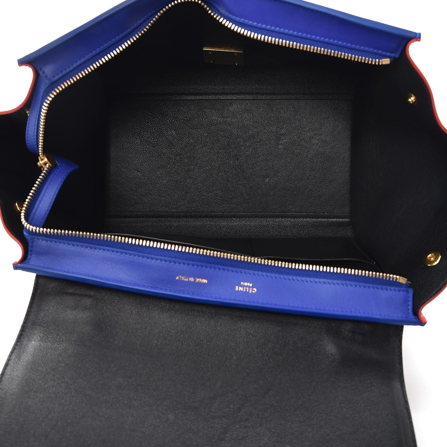 Smooth Calfskin Small Tri-Color Trapeze Black