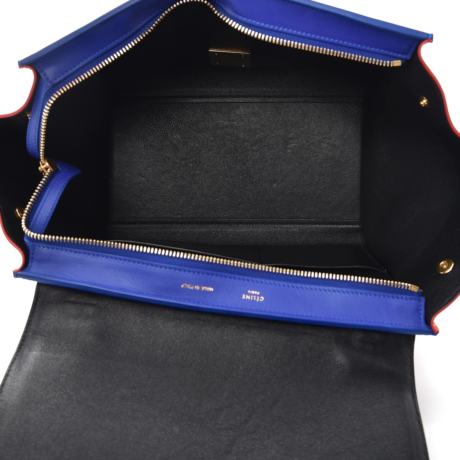 Celine Smooth Calfskin Small Tri-Color Trapeze Black 6 of 8