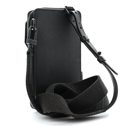 Louis Vuitton Grained Calfskin Aerogram Phone Pouch Black 3 of 11