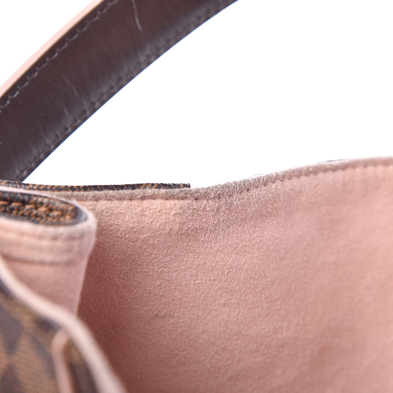 Louis Vuitton Damier Ebene Caissa Hobo Rose Ballerine 10 of 16