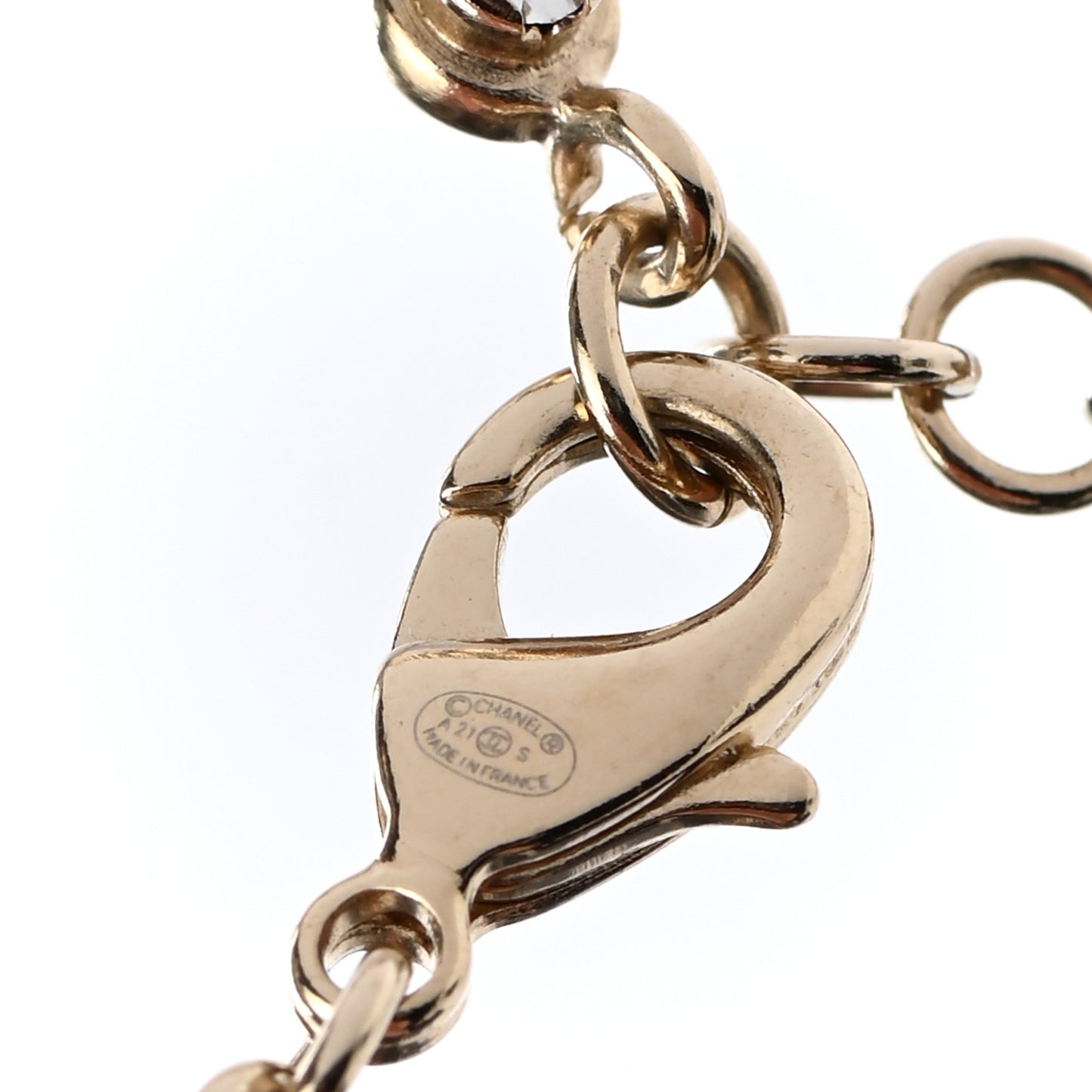 Crystal CC Chain Short Necklace Gold