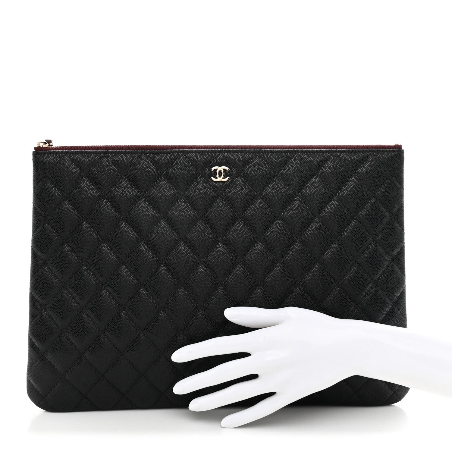 Chanel Caviar Quilted Large Cosmetic Case Black 2 of 7