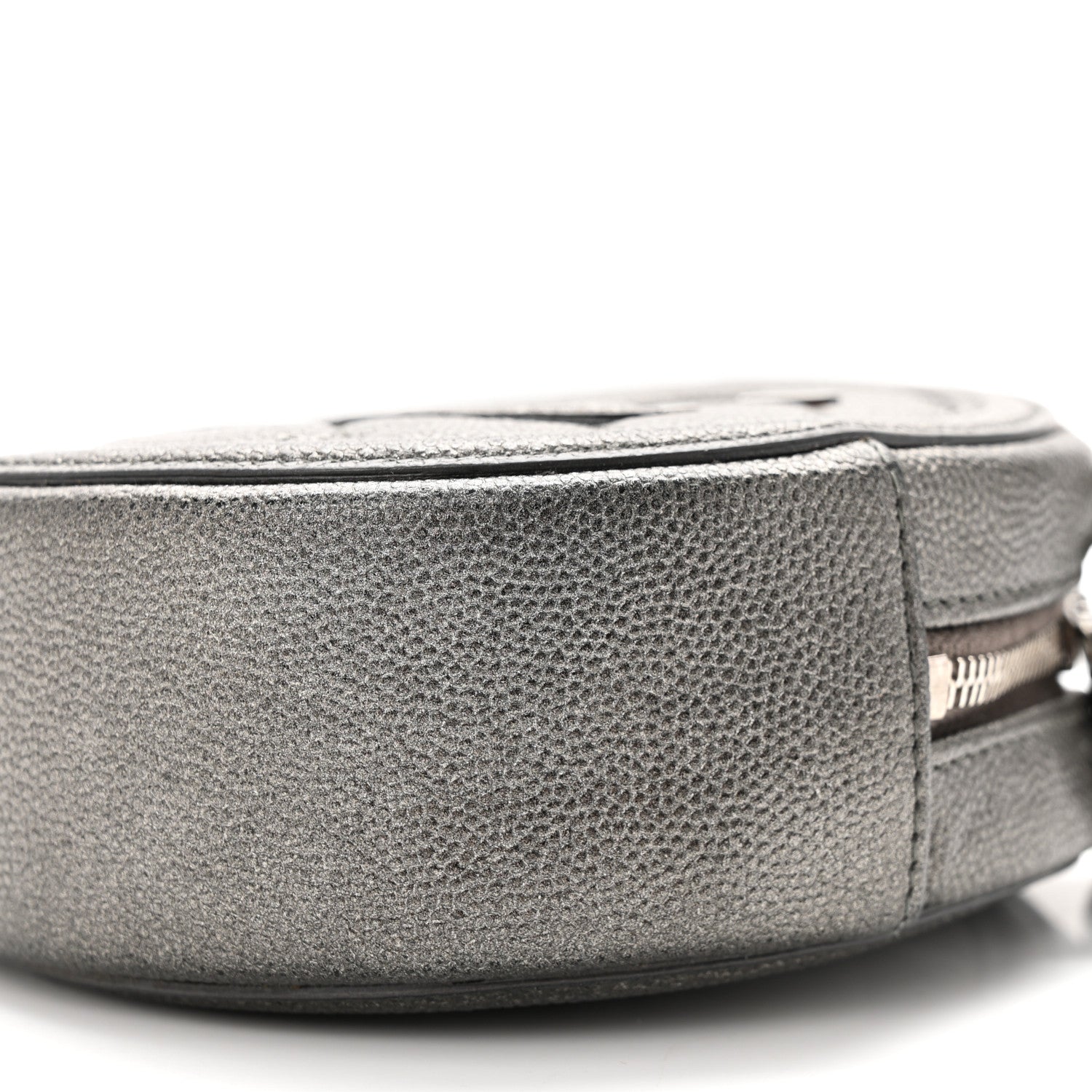 Chanel Metallic Caviar Quilted Round Filigree Crossbody Dark Silver 10 of 13