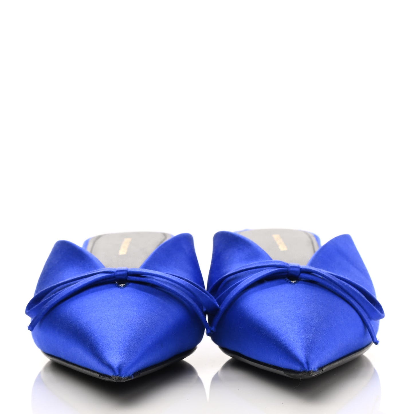 Satin Pointed Toe Knife 40mm Mules 35 Blue