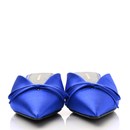 Balenciaga Satin Pointed Toe Knife 40mm Mules 35 Blue 2 of 8