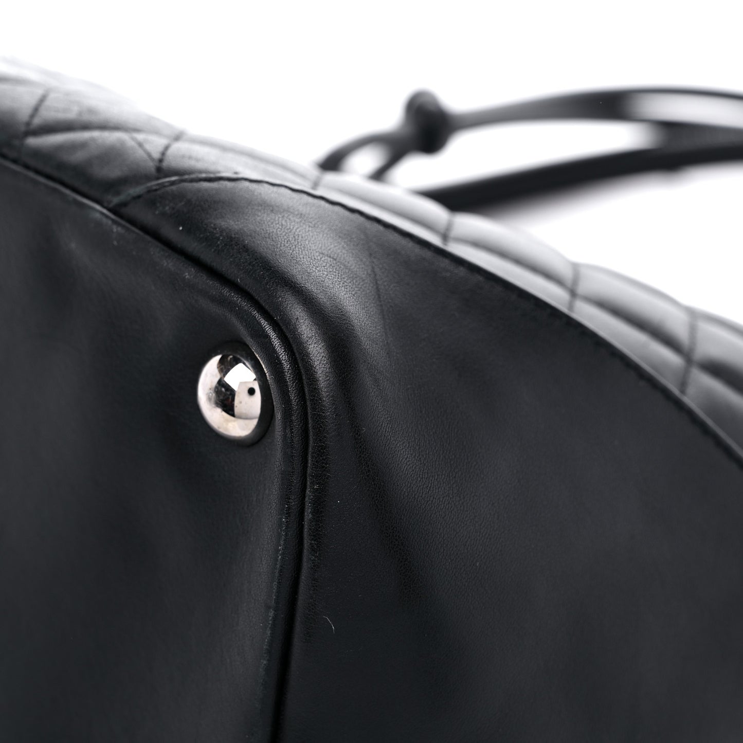 Calfskin Quilted Large Cambon Tote Black