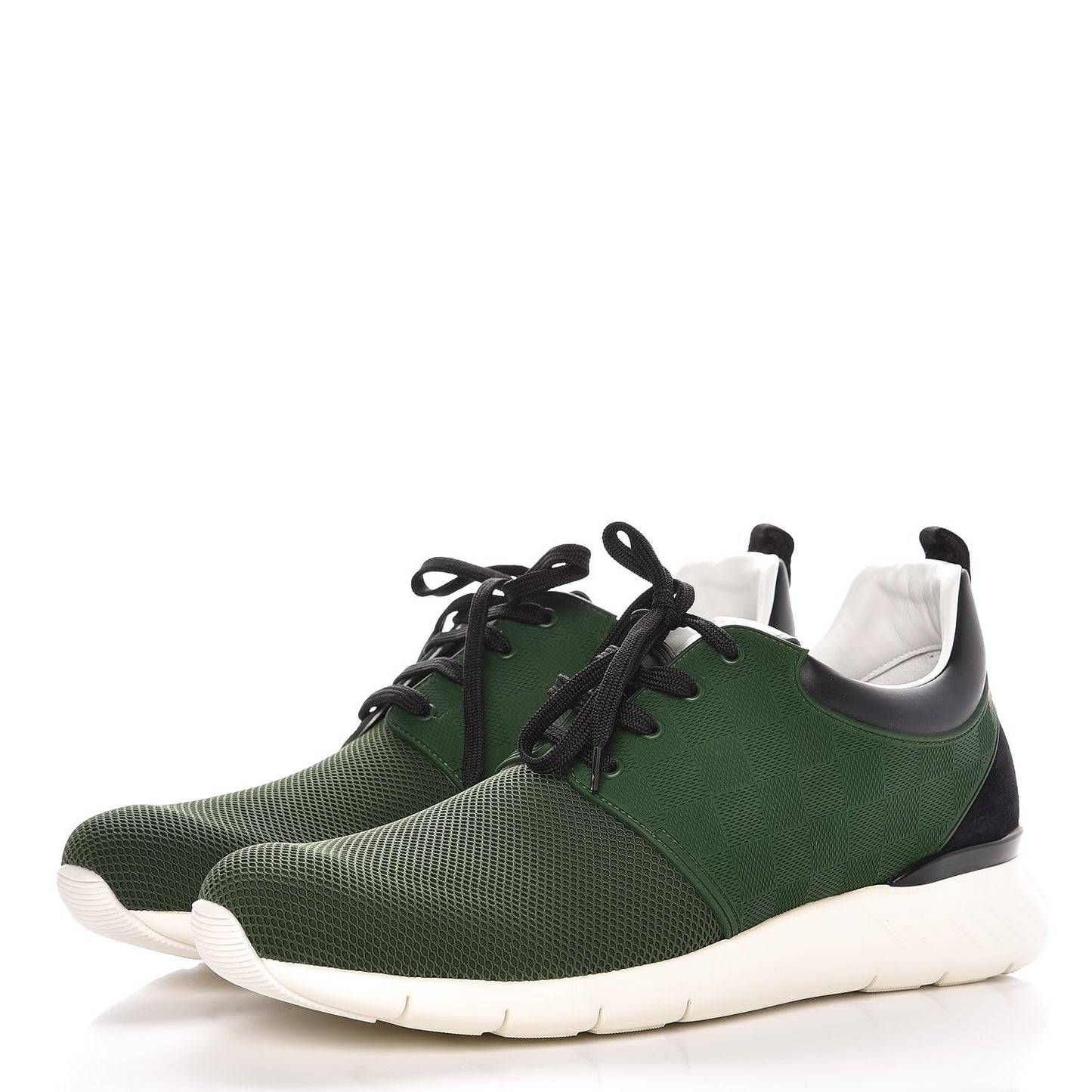 Rubber Mesh Suede Damier Fastlane Low Sneakers 8.5 Green
