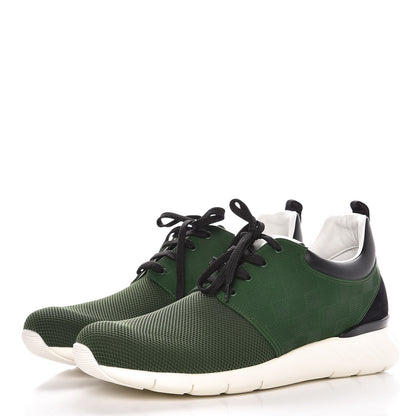 Louis Vuitton Rubber Mesh Suede Damier Fastlane Low Sneakers 8.5 Green 3 of 7