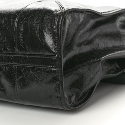 Prada Glossy Calfskin Triangle Large Bonnie Shoulder Bag Black 9 of 13