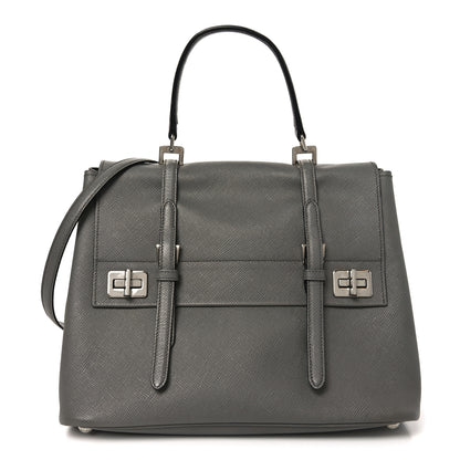 Prada Saffiano Cuir Convertible Top Handle Tote Marmo 1 of 9